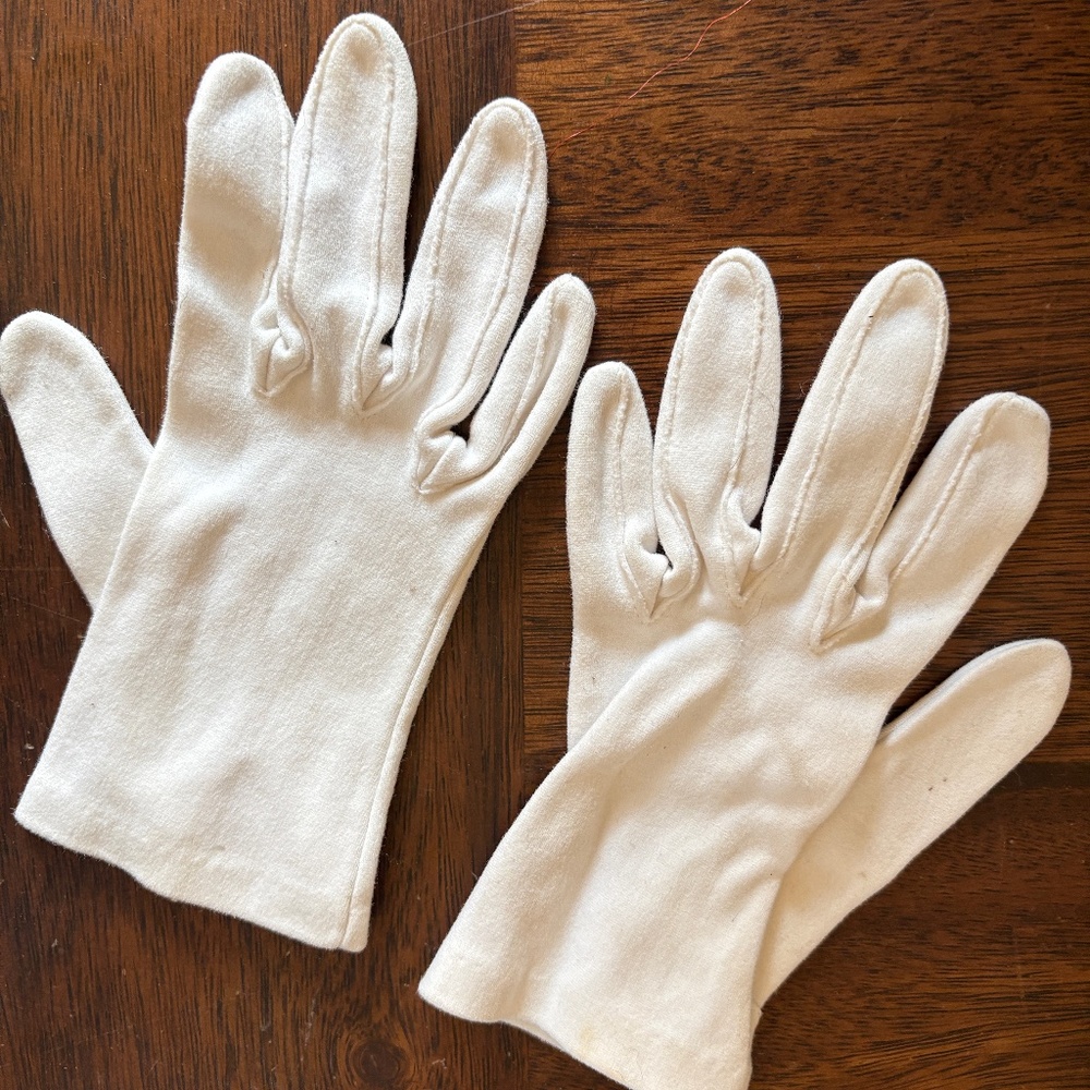 White formal gloves; first communion, flower girl,  one size-kids